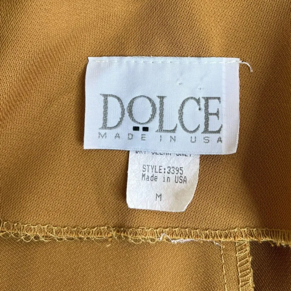 Vintage Dolce Faux Tiger Fur Shawl Collar Camel Jacket Blazer Long Sleeve Medium